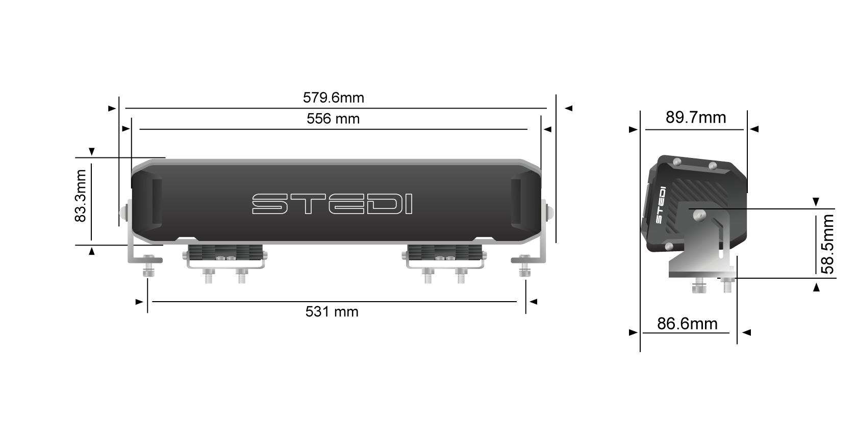 STEDI Sport Plus Double Row 22 inch 40 LED Light Bar